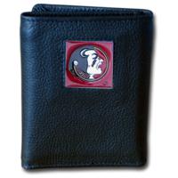 Florida State Seminoles Tri-fold Leather Wallet with Tin