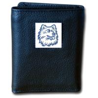 University of Connecticut Tri-fold Leather Wallet with Tin