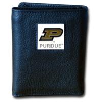 Purdue University Tri-fold Leather Wallet with Tin
