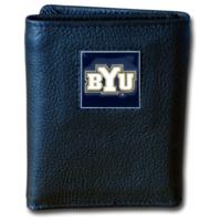 Brigham Young University Tri-fold Leather Wallet with Tin