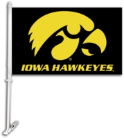 Iowa Hawkeyes Car Flag & Wall Bracket