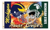 Michigan - Michigan State 3' x 5' House Divided Helmets Flag