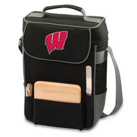 Wisconsin Badgers Embr. Duet Wine & Cheese Tote - Black