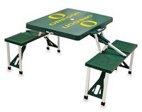 Oregon Ducks Folding Picnic Table with Seats - Hunter Green
