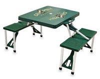 Cal Poly Mustangs Folding Picnic Table with Seats - Hunter Green