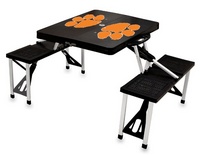 Clemson Tigers Folding Picnic Table with Seats - Black