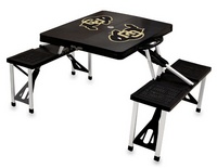 Colorado Buffaloes Folding Picnic Table with Seats - Black