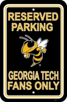 Georgia Tech Yellow Jackets 12" X 18" Plastic Parking Sign