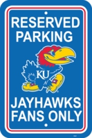 Kansas Jayhawks 12" X 18" Plastic Parking Sign