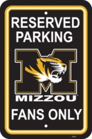Missouri Tigers 12" X 18" Plastic Parking Sign