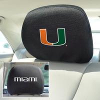 Miami Hurricanes 2-Sided Headrest Covers - Set of 2
