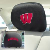 Wisconsin Badgers 2-Sided Headrest Covers - Set of 2