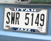 Utah Jazz Chromed Metal License Plate Frame
