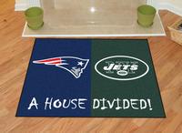 New England Patriots - New York Jets House Divided Rug