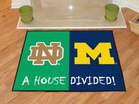 Notre Dame Fighting Irish-Michigan Wolverines House Divided Rug