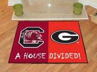 South Carolina Gamecocks - Georgia Bulldogs House Divided Rug