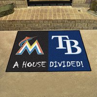 Miami Marlins - Tampa Bay Rays House Divided Rug