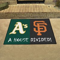 Oakland Athletics - San Francisco Giants House Divided Rug