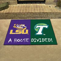 LSU Tigers - Tulane Green Wave House Divided Rug