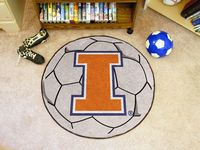 University of Illinois Fighting Illini Soccer Ball Rug