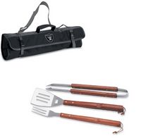 Oakland Raiders 3 Piece BBQ Tool Set With Tote