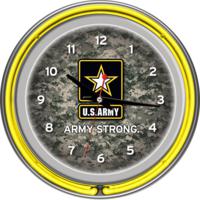 United States Army Camo Neon Wall Clock