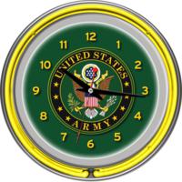 United States Army Neon Wall Clock with Army Seal