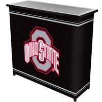 Ohio State University Portable Bar with 2 Shelves - Black